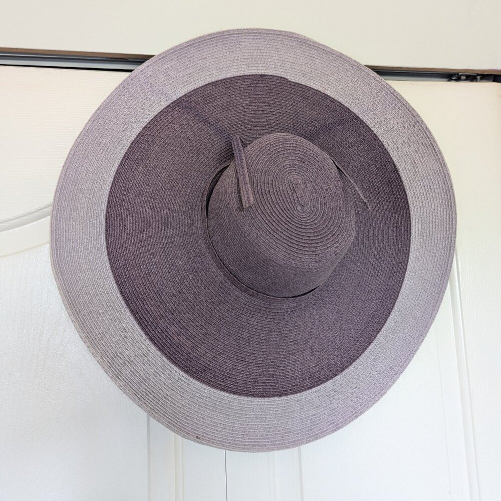 San Diego Hat Co purple wide brim hat, XL sun hat pool lounging shade hat